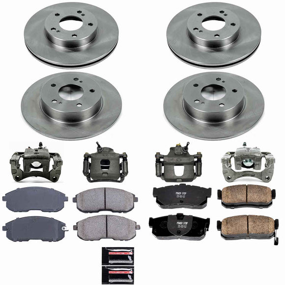 PowerStop OE Stock Replacement Low-Dust Ceramic Brake Pad, Rotor and Caliper Kit