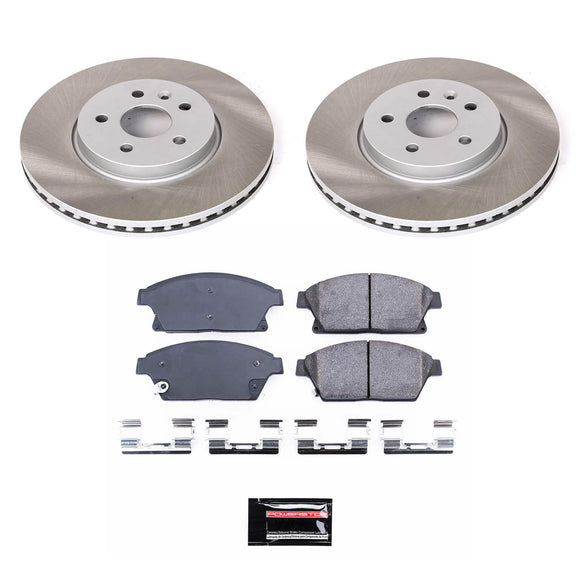 PowerStop Semi-Coated Rotor and Low-Dust Ceramic Brake Pad Kit
