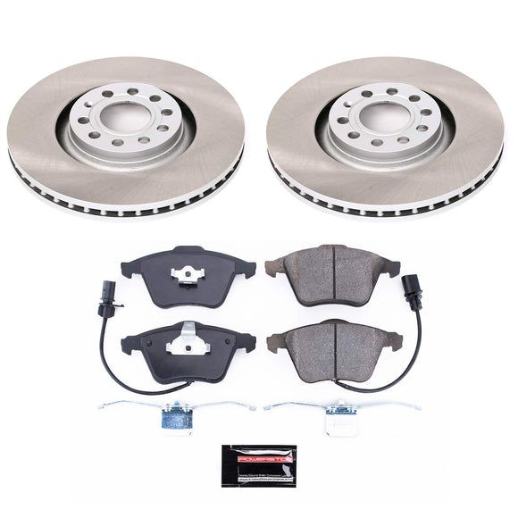 PowerStop Semi-Coated Rotor and Low-Dust Ceramic Brake Pad Kit