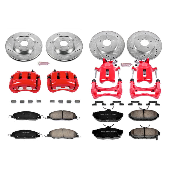 PowerStop Z23 Daily Driver Carbon-Fiber Ceramic Pads Drilled & Slotted Rotor & C