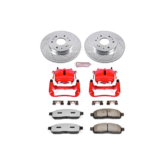 PowerStop Z36 Truck and SUV Ceramic Brake Pad, Drilled & Slotted Rotor, and Cali
