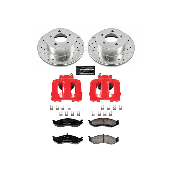 PowerStop Z23 Daily Driver Carbon-Fiber Ceramic Pads Drilled & Slotted Rotor & C
