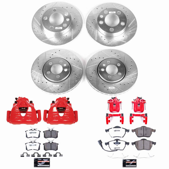 PowerStop Z26 Street Performance Ceramic Brake Pad, Drilled Slotted Rotor, and C