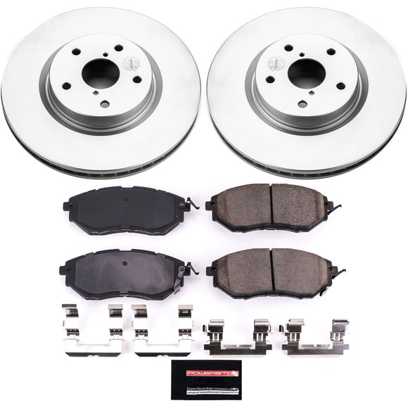 PowerStop Genuine Geomet Coated Rotor and Low-Dust Ceramic Brake Pad Kit