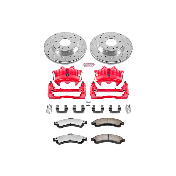 PowerStop Z36 Truck and SUV Ceramic Brake Pad, Drilled & Slotted Rotor, and Cali