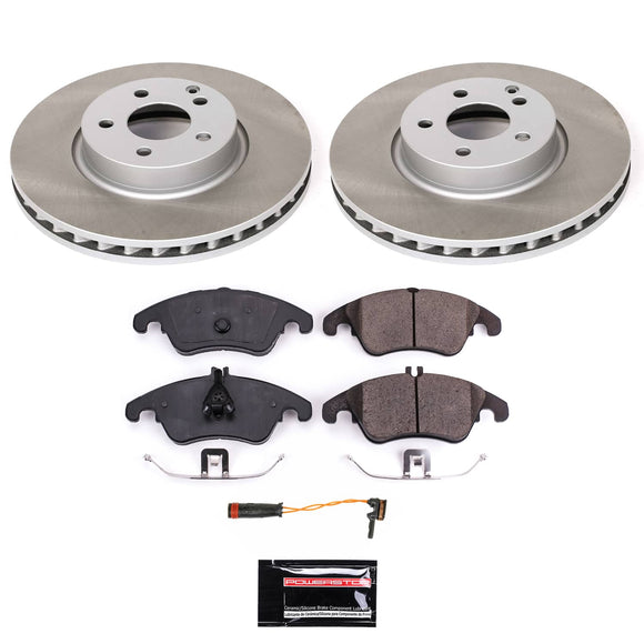 PowerStop Semi-Coated Rotor and Low-Dust Ceramic Brake Pad Kit