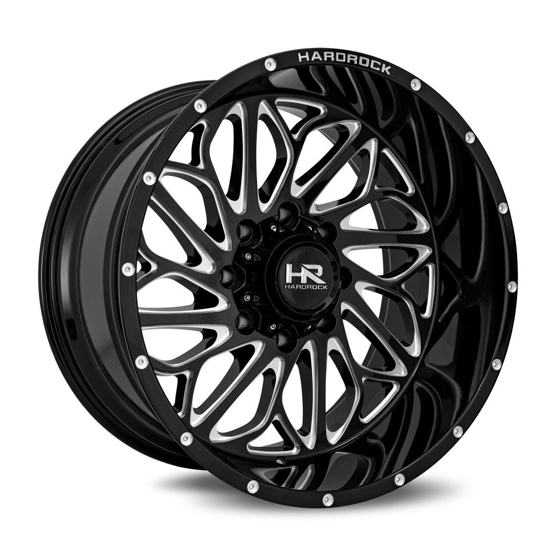 20x12 Hardrock BlackTop Xposed Gloss Black Milled 6x139.7 ET-44 wheel/rim