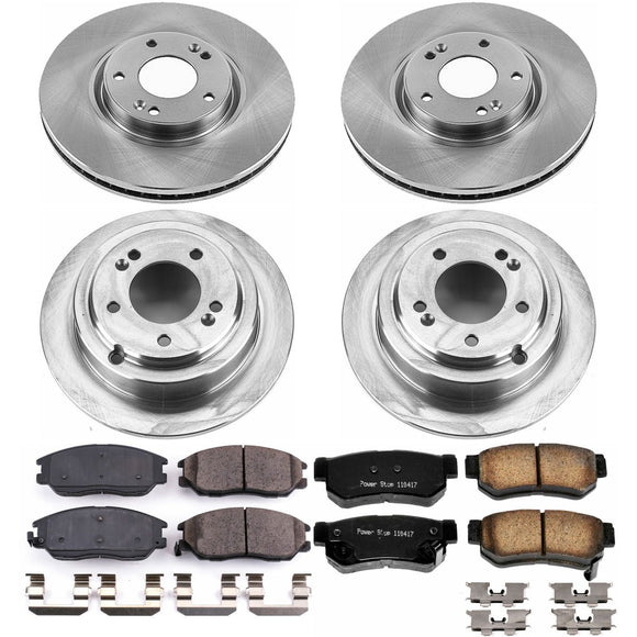 PowerStop OE Stock Replacement Low-Dust Ceramic Brake Pad and Rotor Kit