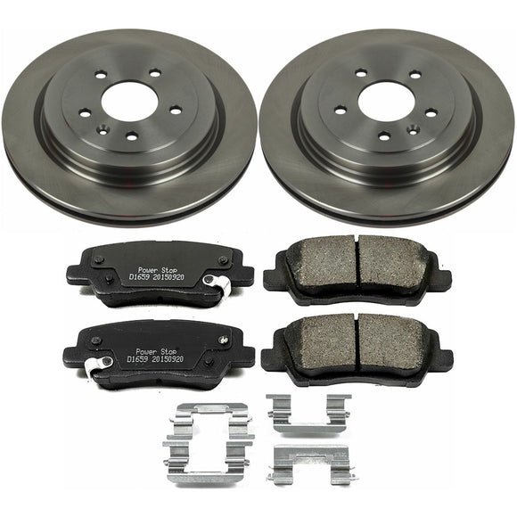 PowerStop OE Stock Replacement Low-Dust Ceramic Brake Pad and Rotor Kit