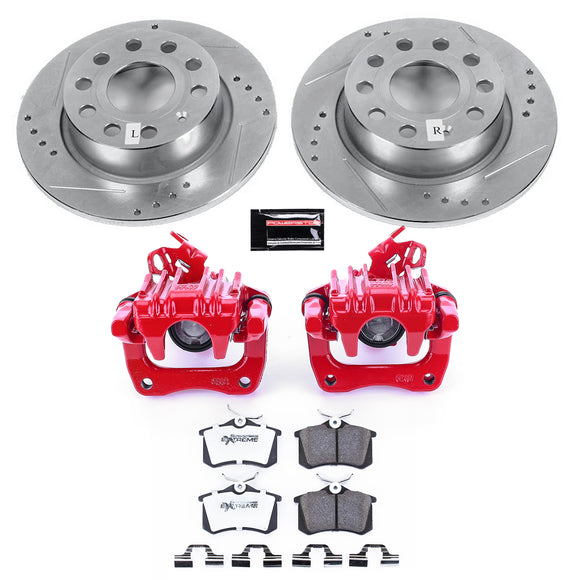 PowerStop Z26 Street Performance Ceramic Brake Pad, Drilled Slotted Rotor, and C