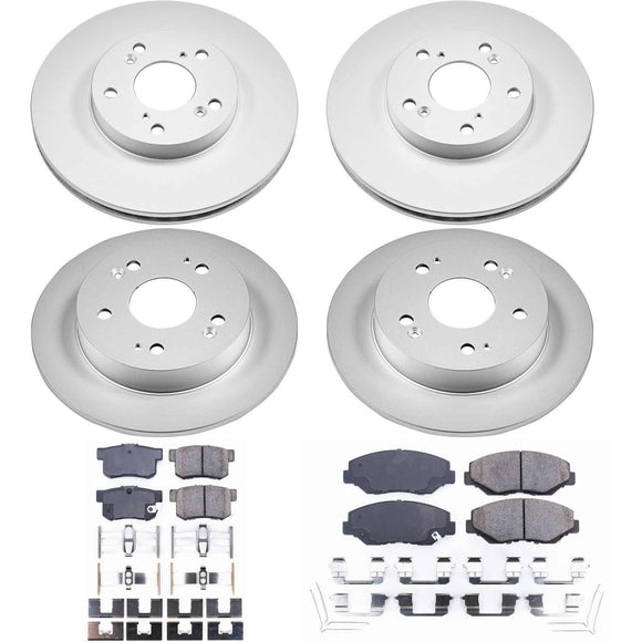 PowerStop Genuine Geomet Coated Rotor and Low-Dust Ceramic Brake Pad Kit