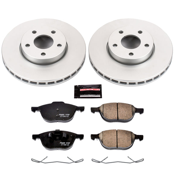 PowerStop Genuine Geomet Coated Rotor and Low-Dust Ceramic Brake Pad Kit