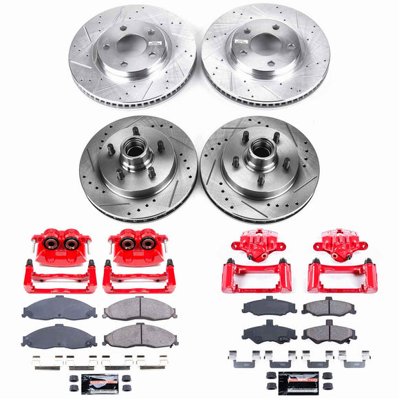 PowerStop Z23 Daily Driver Carbon-Fiber Ceramic Pads Drilled & Slotted Rotor & C