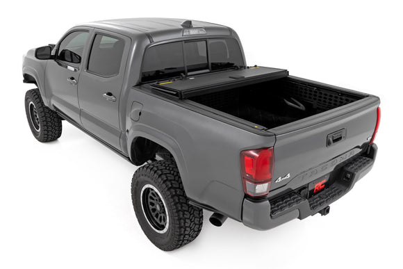 Rough Country Hard Tri-Fold Flip Up Bed Cover For 6' Bed Toyota Tacoma 2005-15