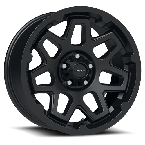 17x7 Vision 416 Se7En Satin Black 5x114.3 5x4.5 ET0 Wheel Rim
