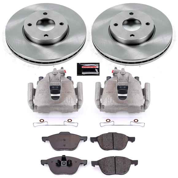 PowerStop OE Stock Replacement Low-Dust Ceramic Brake Pad, Rotor and Caliper Kit