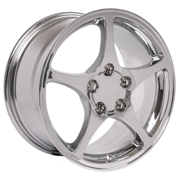 17" Replica Wheel CV05 Fits Chevrolet Corvette - C5 Rim 17x8.5 Chrome Wheel