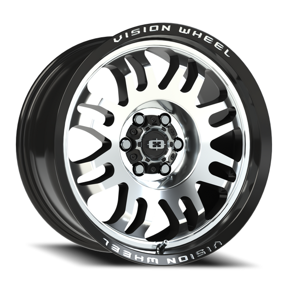 17x8.5 Vision 409 Inferno Black Machined Face 6x114.3 6x4.5 ET0 Wheel Rim