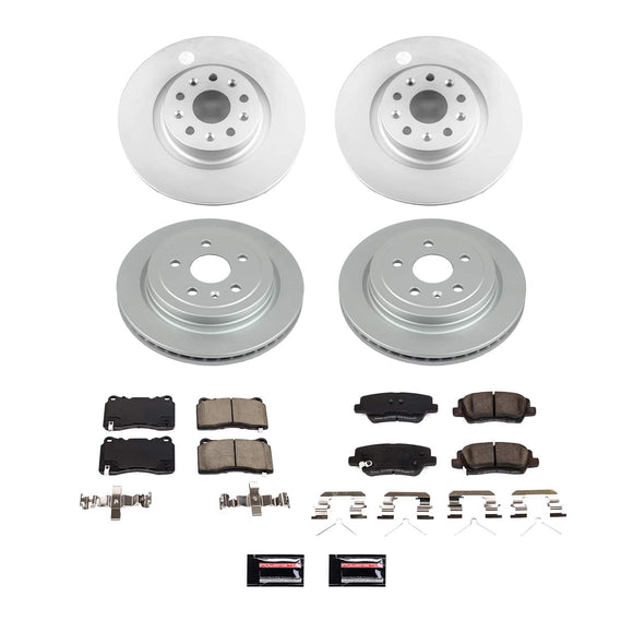 PowerStop Genuine Geomet Coated Rotor and Low-Dust Ceramic Brake Pad Kit