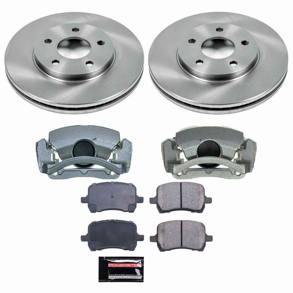 PowerStop OE Stock Replacement Low-Dust Ceramic Brake Pad, Rotor and Caliper Kit
