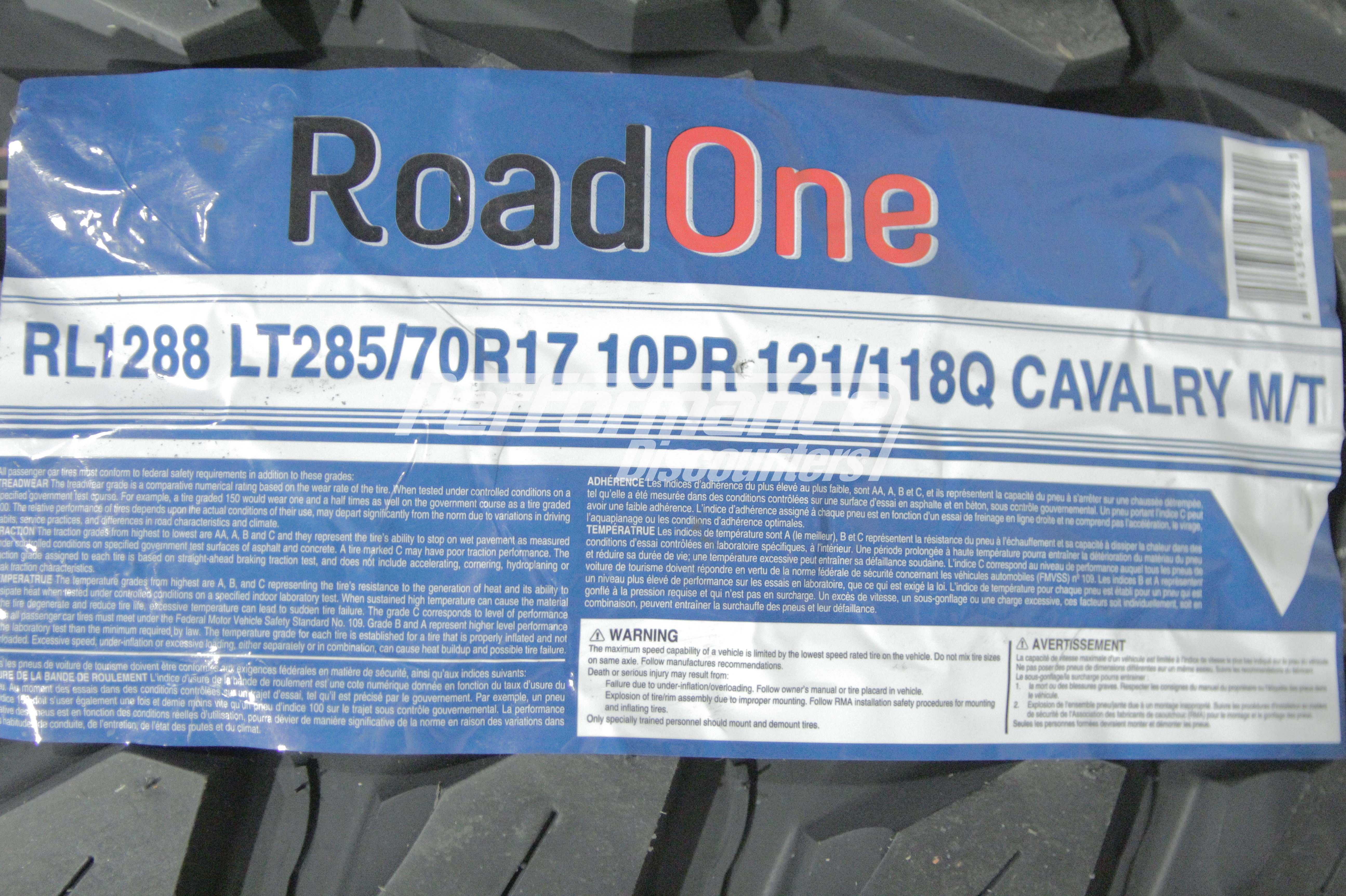 Roadone Cavalry M/T Mud Tire(s) 285/70R17 LRE BSW 121Q 2857017