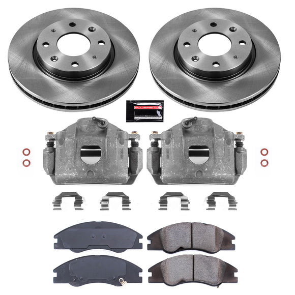 PowerStop OE Stock Replacement Low-Dust Ceramic Brake Pad, Rotor and Caliper Kit