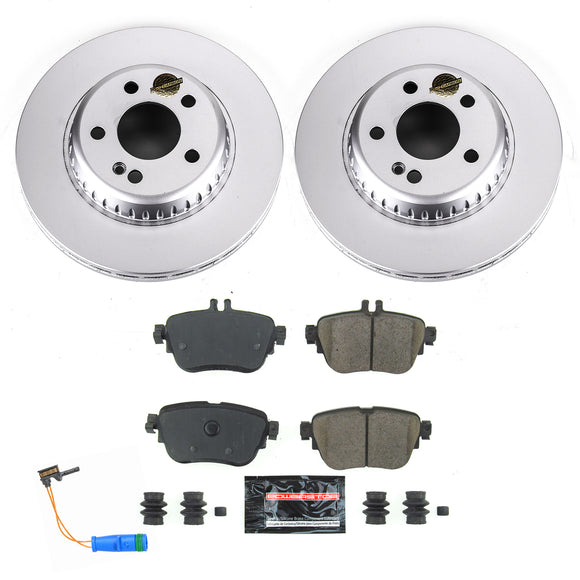 PowerStop Genuine Geomet Coated Rotor and Carbon-Fiber Ceramic Brake Pad Kit
