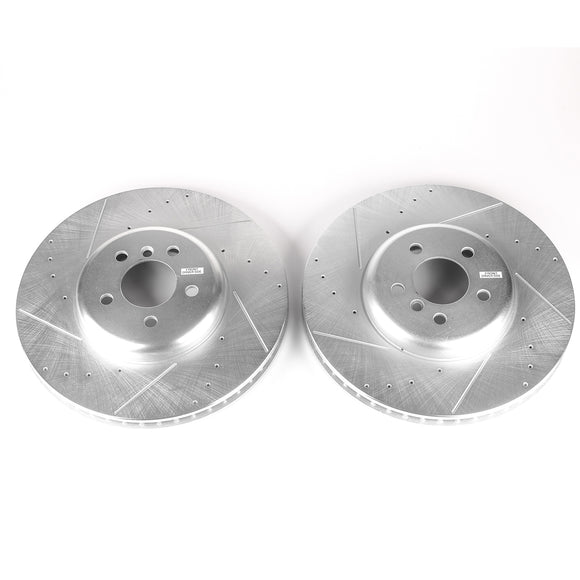 PowerStop Evolution Drilled Slotted Rotors Pair Front For BMW 750i