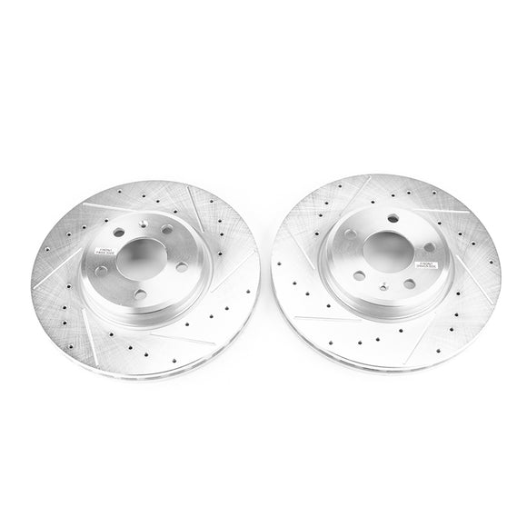 PowerStop Evolution Drilled Slotted Rotors Pair Front For Audi A4
