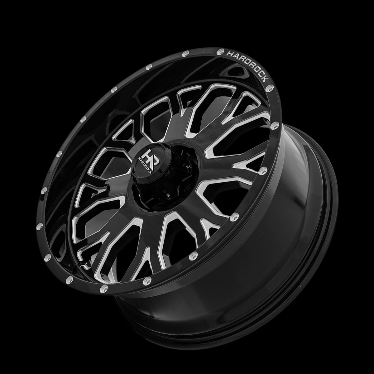 20x9 Hardrock Slammer XPosed Gloss Black Milled 8x170 ET0 wheel/rim