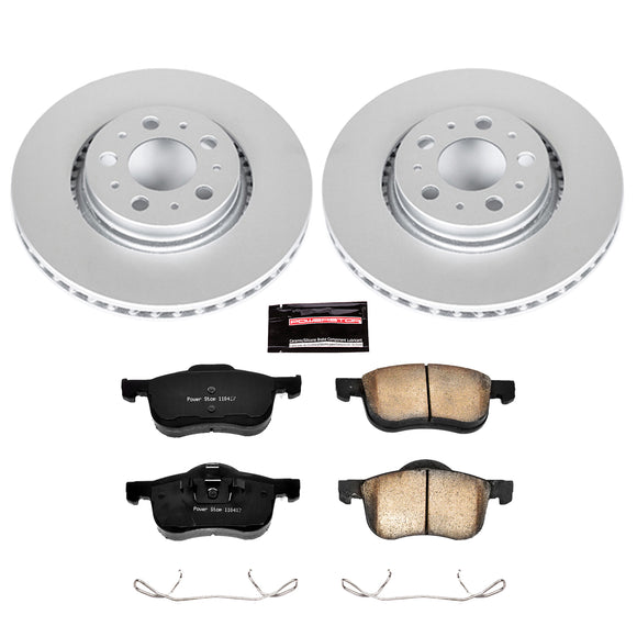 PowerStop Genuine Geomet Coated Rotor and Carbon-Fiber Ceramic Brake Pad Kit