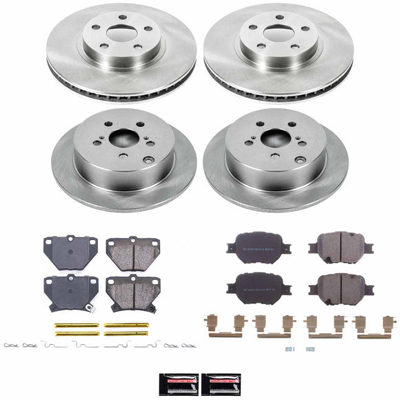 PowerStop OE Stock Replacement Low-Dust Ceramic Brake Pad and Rotor Kit