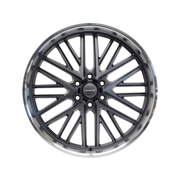 24x10 Corsart Kingpin 6 Matte Gunmetal Diamond Cut Lip 6x139.7 ET25 Wheel