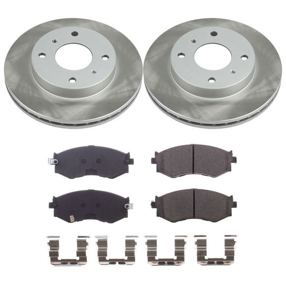 PowerStop Semi-Coated Rotor and Low-Dust Ceramic Brake Pad Kit