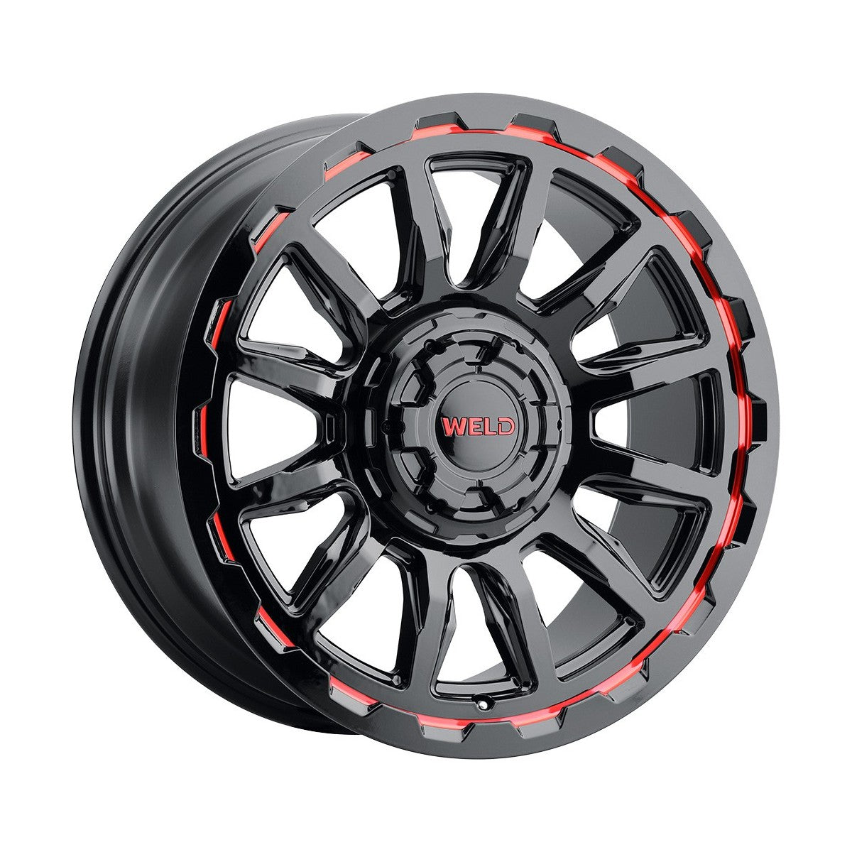 20x10 WELD Off-Road Gauntlet Gloss Black Milled Red 8x170 ET-19 Wheel Rim