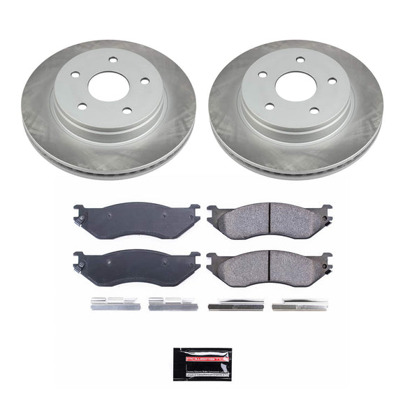 PowerStop Semi-Coated Rotor and Low-Dust Ceramic Brake Pad Kit