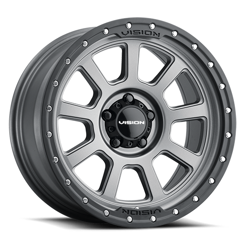 18x9 Vision 350 Ojos Satin Grey Wheel 5x127 ET12 CB78.1