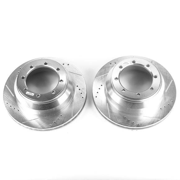 PowerStop Evolution Drilled Slotted Rotors Pair Rear For Ford E-350 Econoline