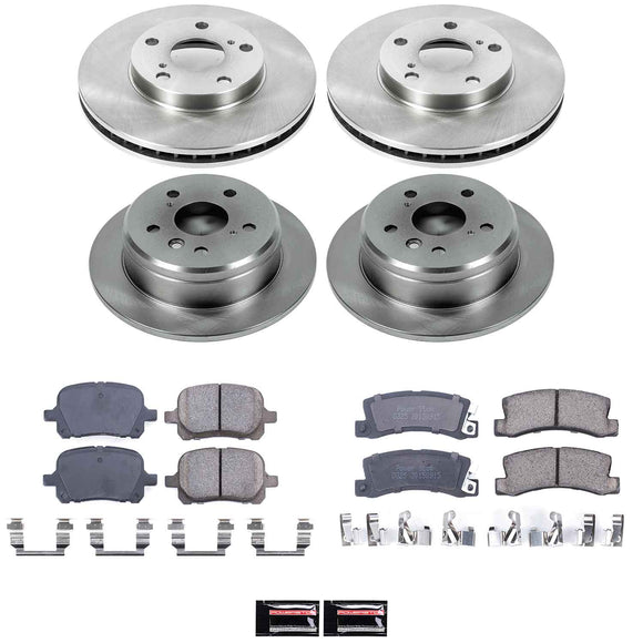 PowerStop OE Stock Replacement Low-Dust Ceramic Brake Pad and Rotor Kit
