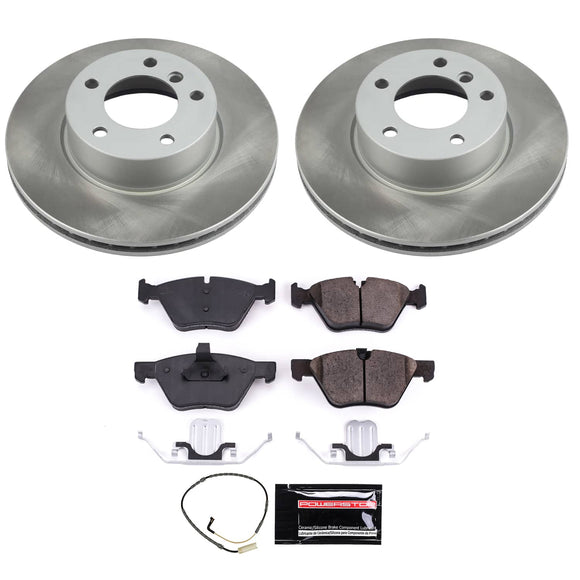 PowerStop Semi-Coated Rotor and Low-Dust Ceramic Brake Pad Kit