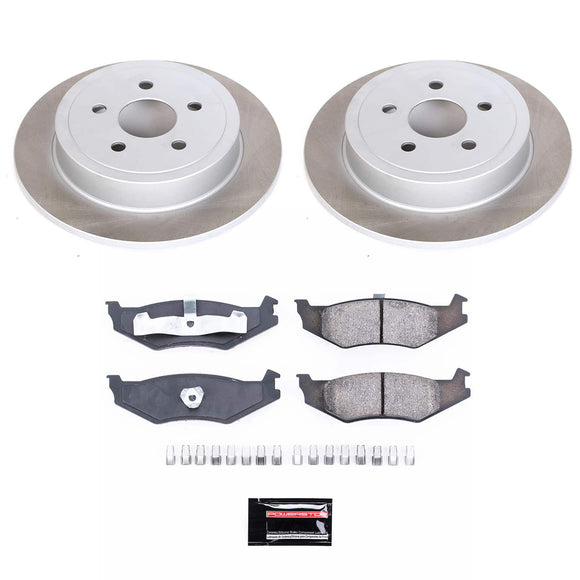 PowerStop Semi-Coated Rotor and Low-Dust Ceramic Brake Pad Kit