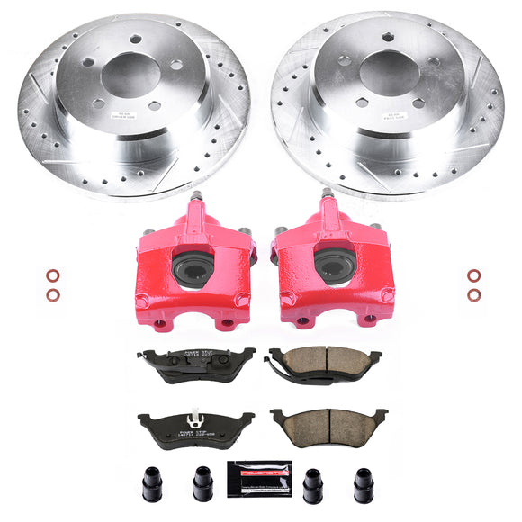 PowerStop Z23 Daily Driver Carbon-Fiber Ceramic Pads Drilled & Slotted Rotor & C