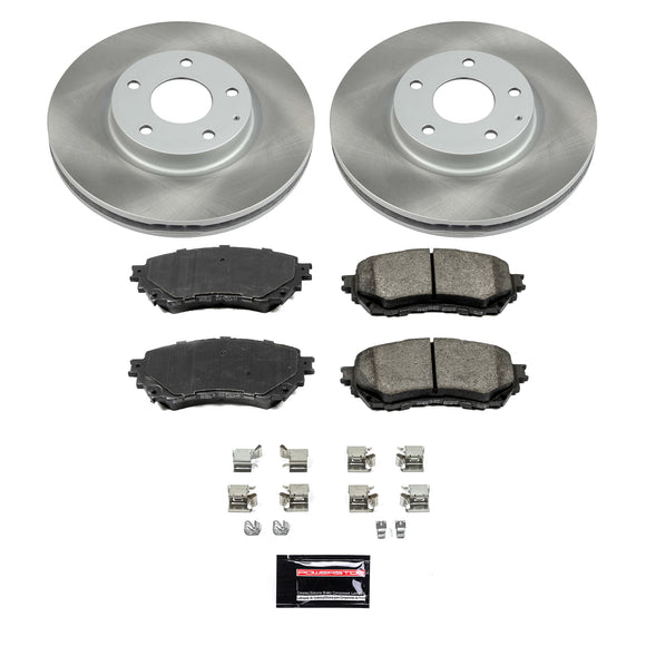 PowerStop Semi-Coated Rotor and Low-Dust Ceramic Brake Pad Kit