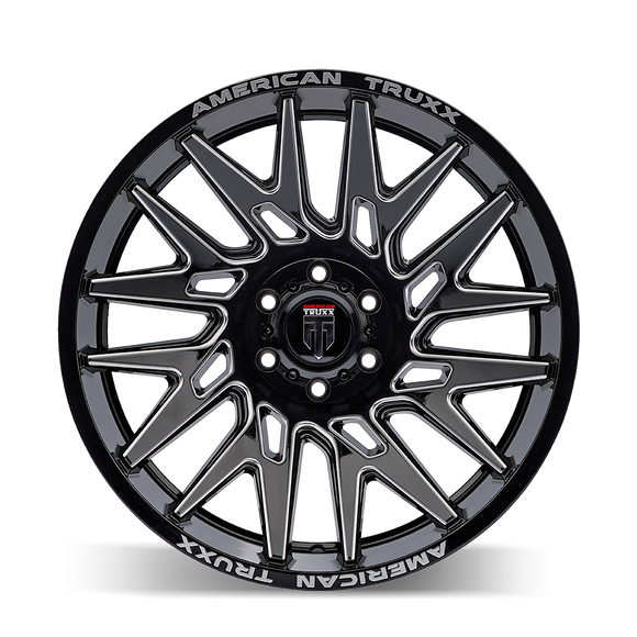 22x12 American Truxx AT1919 Evolution Black Milled 8x180 ET-44 Wheel Rim
