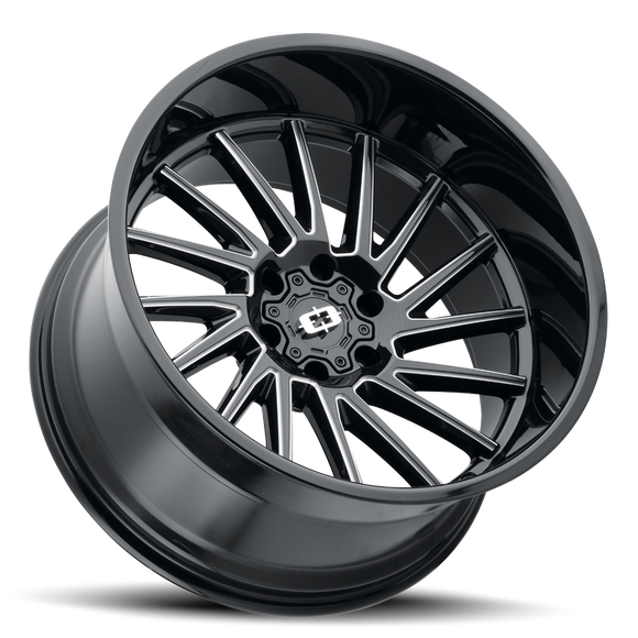 22X10 Vision Rapier Gloss Black Milled Spoke 8x165.1 8x6.5 ET-19 Wheel Rim
