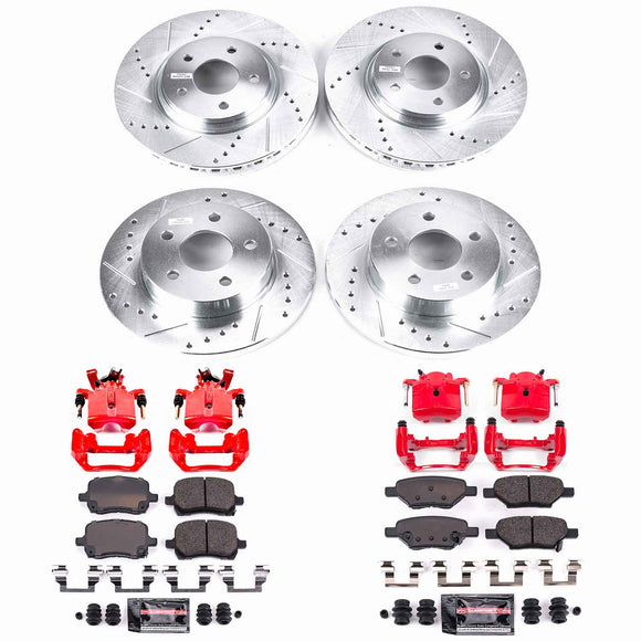 PowerStop Z23 Daily Driver Carbon-Fiber Ceramic Pads Drilled & Slotted Rotor & C