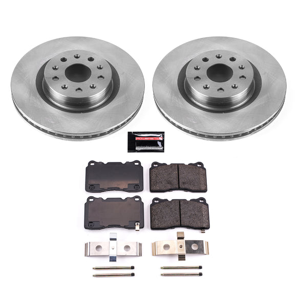 PowerStop OE Stock Replacement Low-Dust Ceramic Brake Pad and Rotor Kit