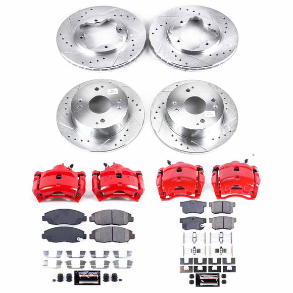 PowerStop Z23 Daily Driver Carbon-Fiber Ceramic Pads Drilled & Slotted Rotor & C