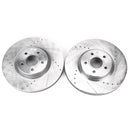 PowerStop Evolution Drilled Slotted Rotors Pair Front For Volvo S40
