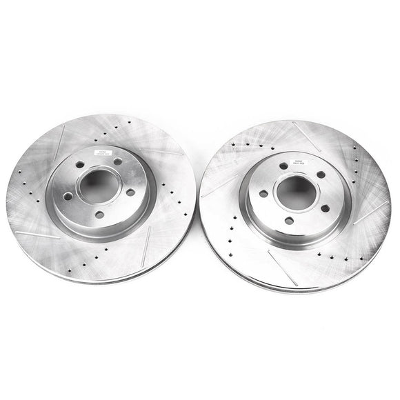 PowerStop Evolution Drilled Slotted Rotors Pair Front For Volvo S40
